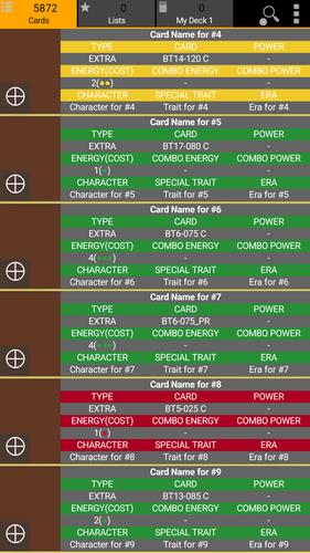 Schermata Database for Super Ball TCG 0