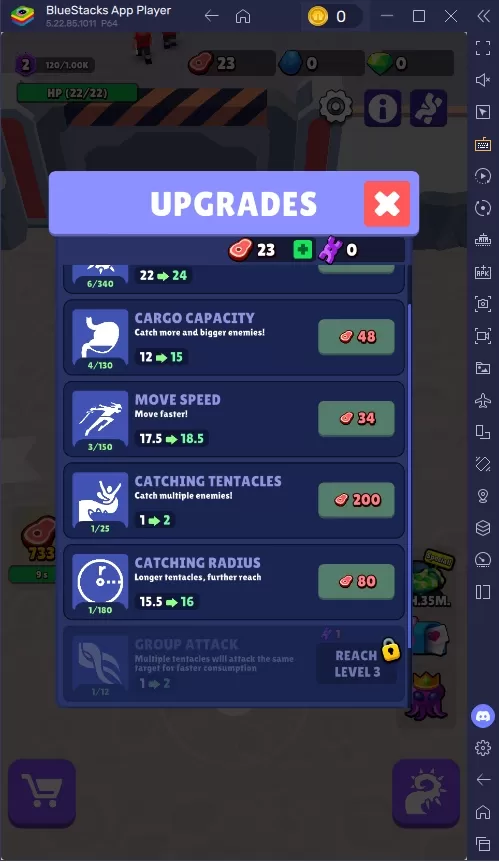 Alien Invasion Upgrade Menu Interface