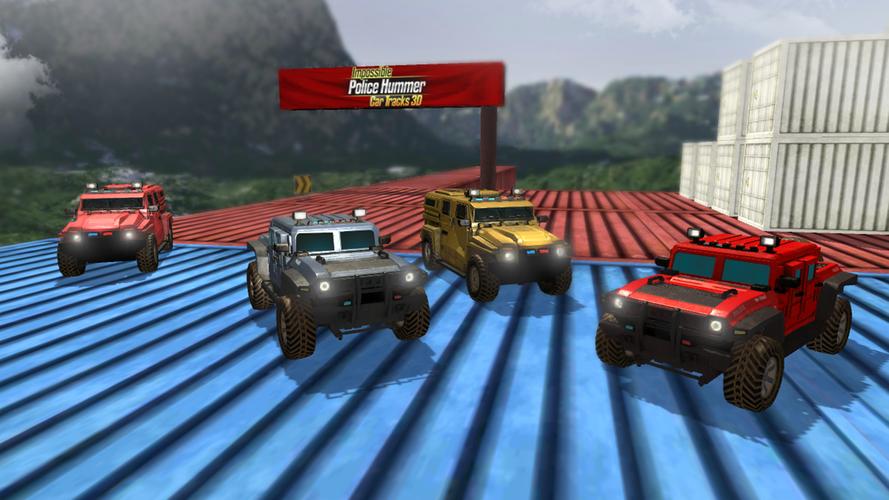 Impossible Ramp Hummer Car 3D Tangkapan skrin 3