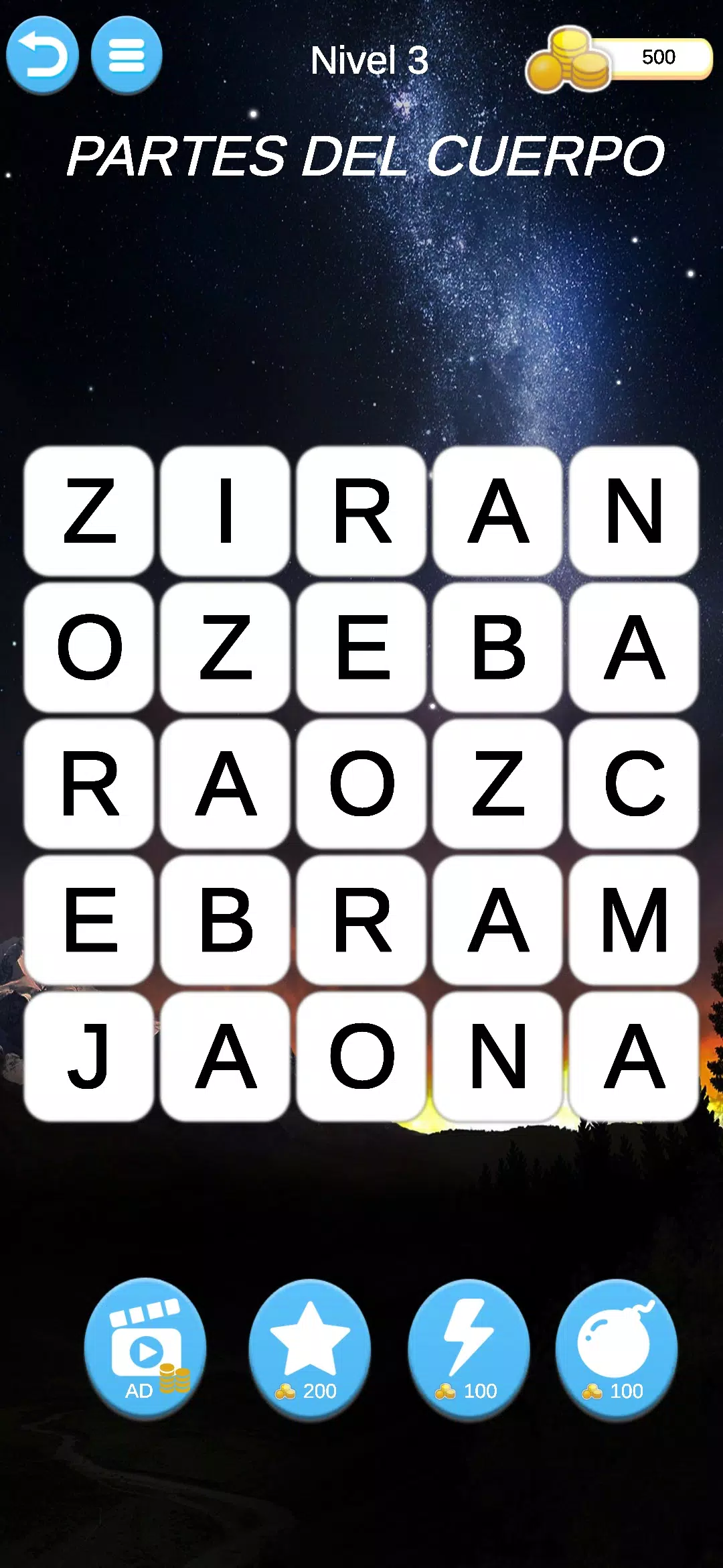 Juego Mental Palabras Captura de pantalla 1