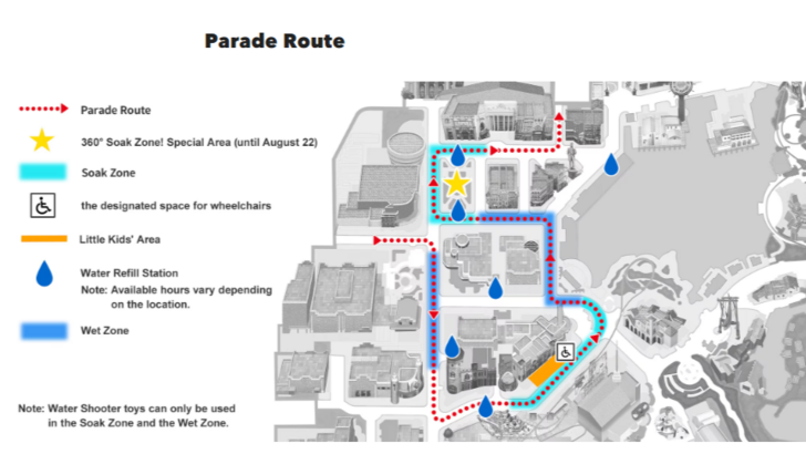 Theme park water parade