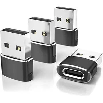 4-Pack Elebase USB Type-A to USB Type-C Adapters