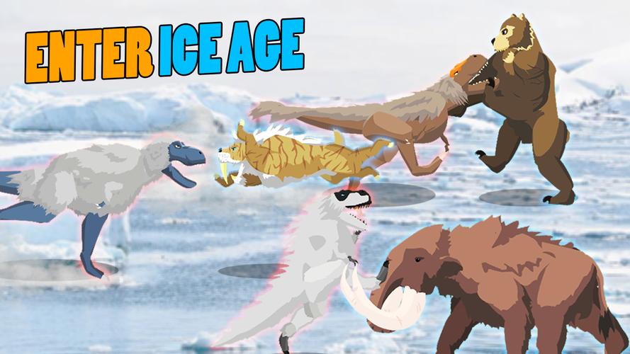 T-Rex Fights Ice Age Beasts Скриншот 0