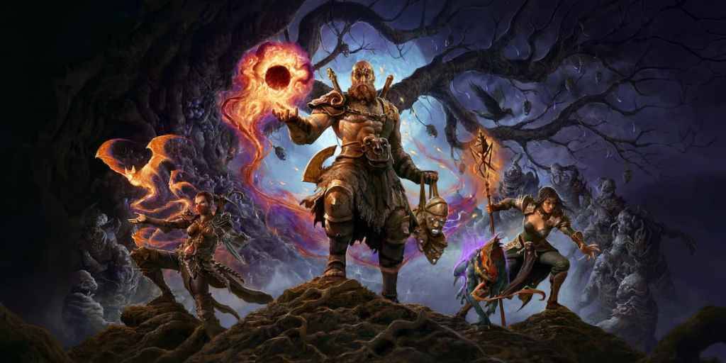 Diablo 4 promo art illustrating Season 7 class rankings.