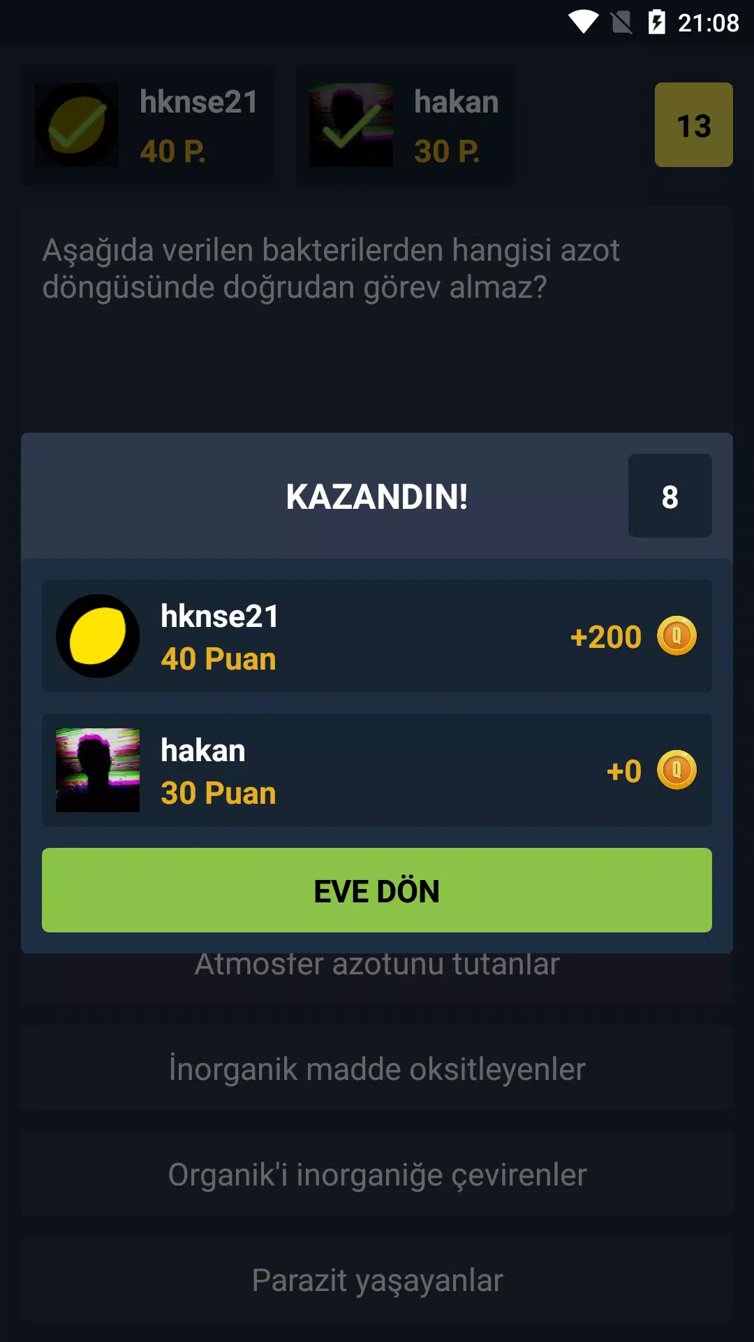 Biyoloji Quiz Captura de pantalla 2