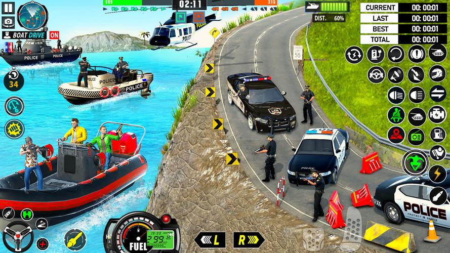 Police Boat Chase Crime Games Captura de pantalla 2