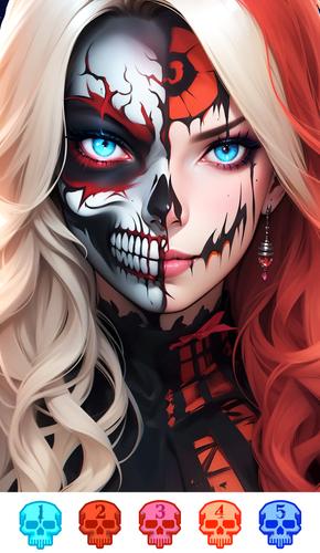 Dark Skeleton Color by number 螢幕截圖 0