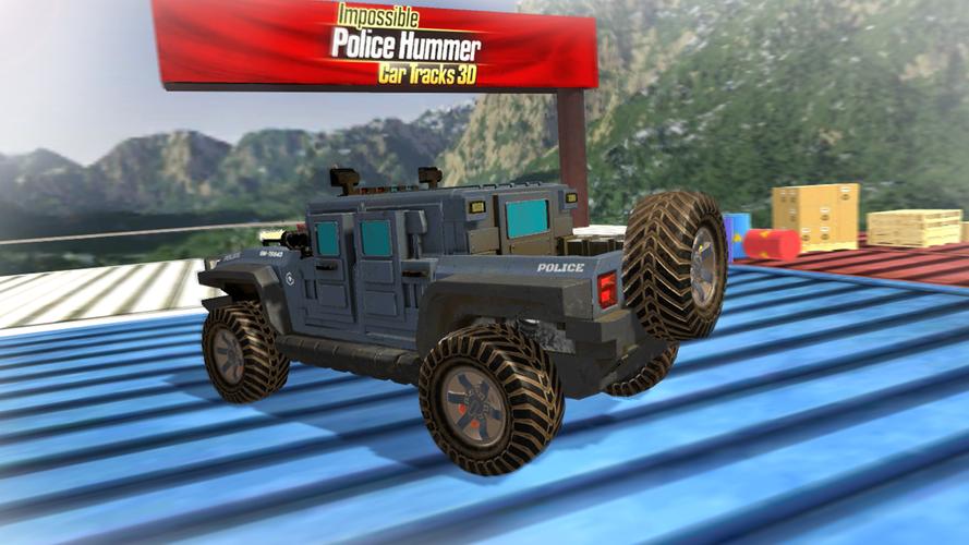 Impossible Ramp Hummer Car 3D Tangkapan skrin 2