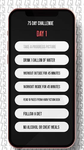 75 Day Hard Challenge Tracker Captura de pantalla 1