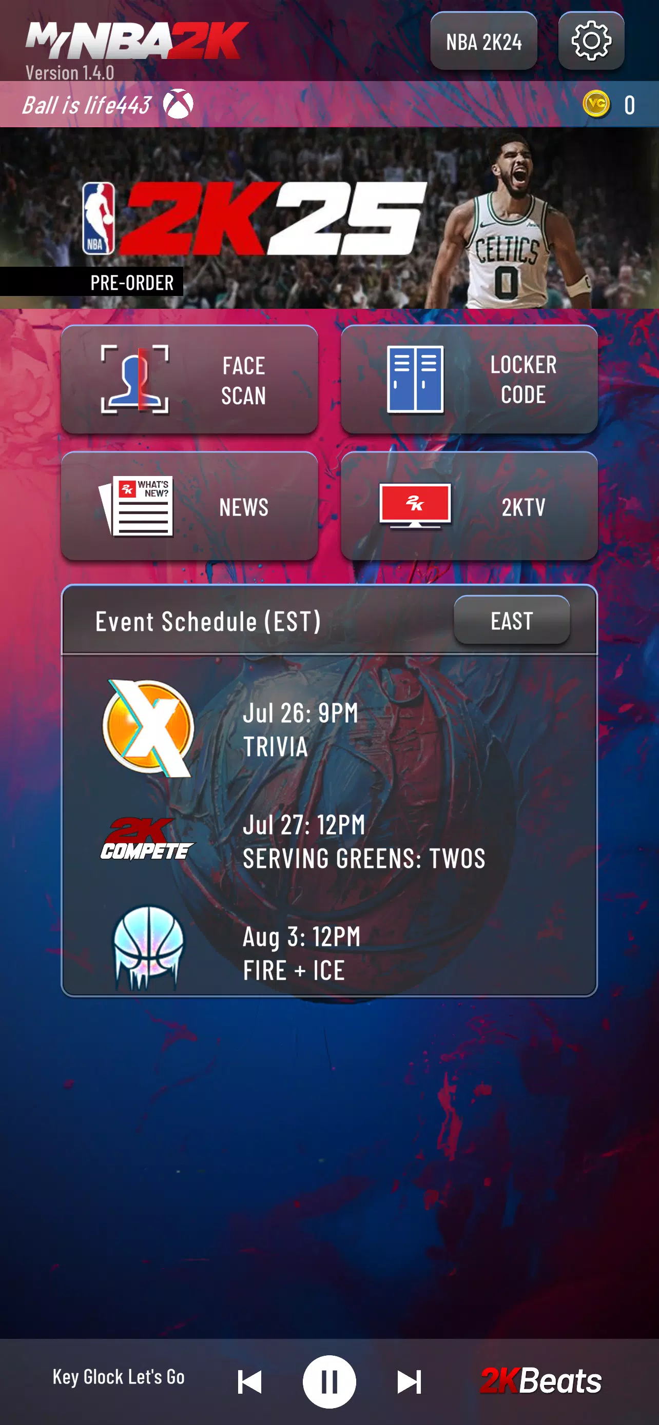 MyNBA 2K Companion App Captura de pantalla 1